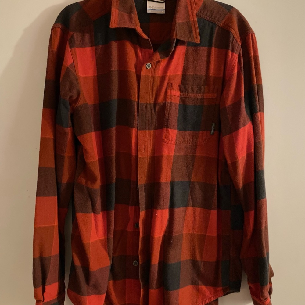 columbia red and black flannel